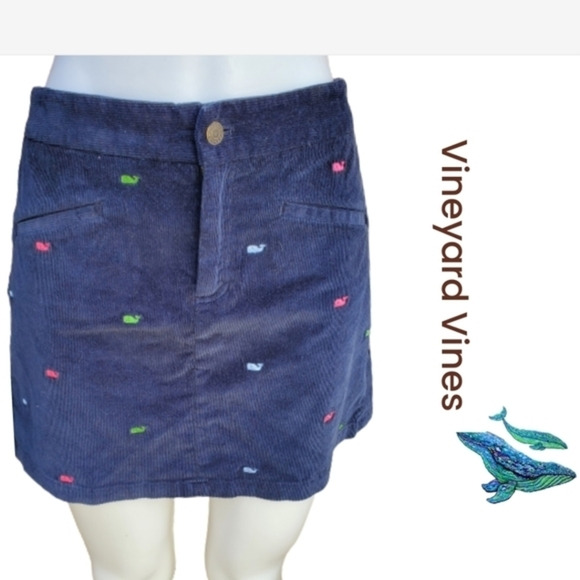Vineyard Vines blue corduroy skirt 8 - Picture 1 of 12